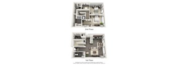 1600 VINE Los Angeles, CA Two Bedroom Townhome Floor Plans 1441 -  2428 SF