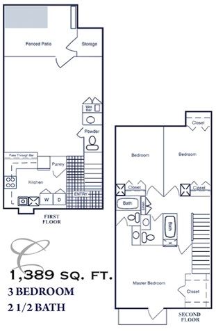 C 3 bedroom 2.5 bath