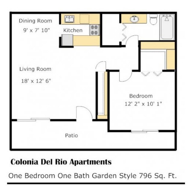 Colonia Aspen Floorplan Colonia Aspen Floorplan at Colonia and Hacienda Del Rio Apartments in Tuscan, AZ