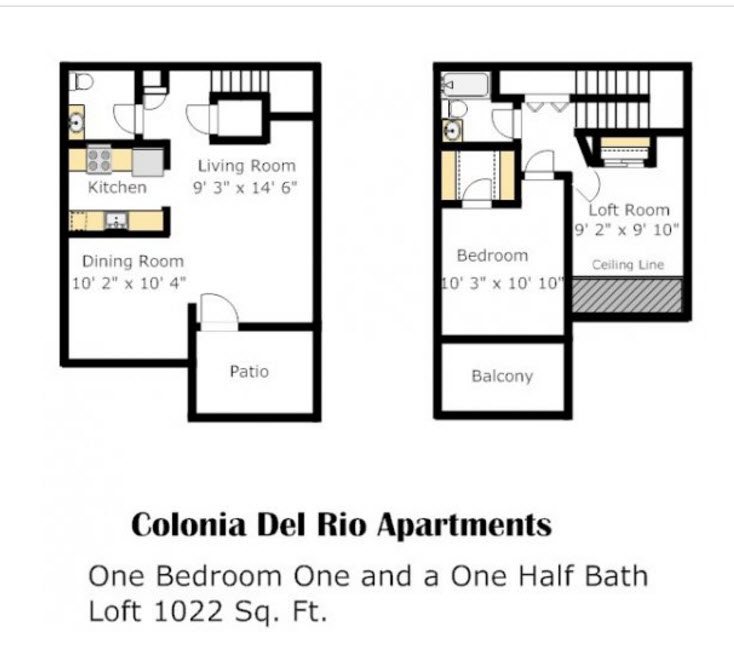 Colonia - Blue Spruce Floorplan Colonia - Blue Spruce Floorplan at Colonia and Hacienda Del Rio Apartments in Tuscan, Arizona