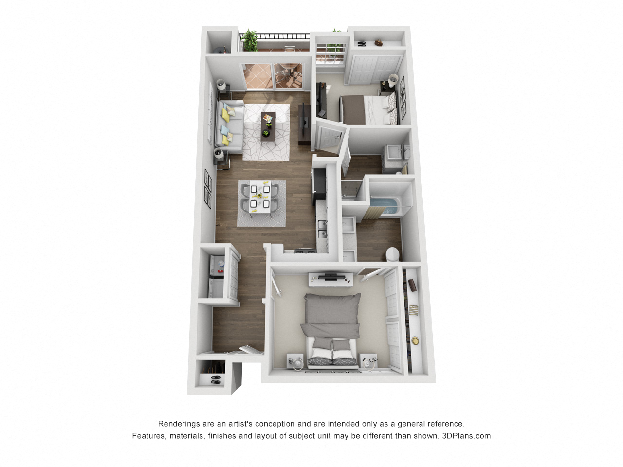 Unit A Floor Plan at Madison Toluca, North Hollywood, 91601