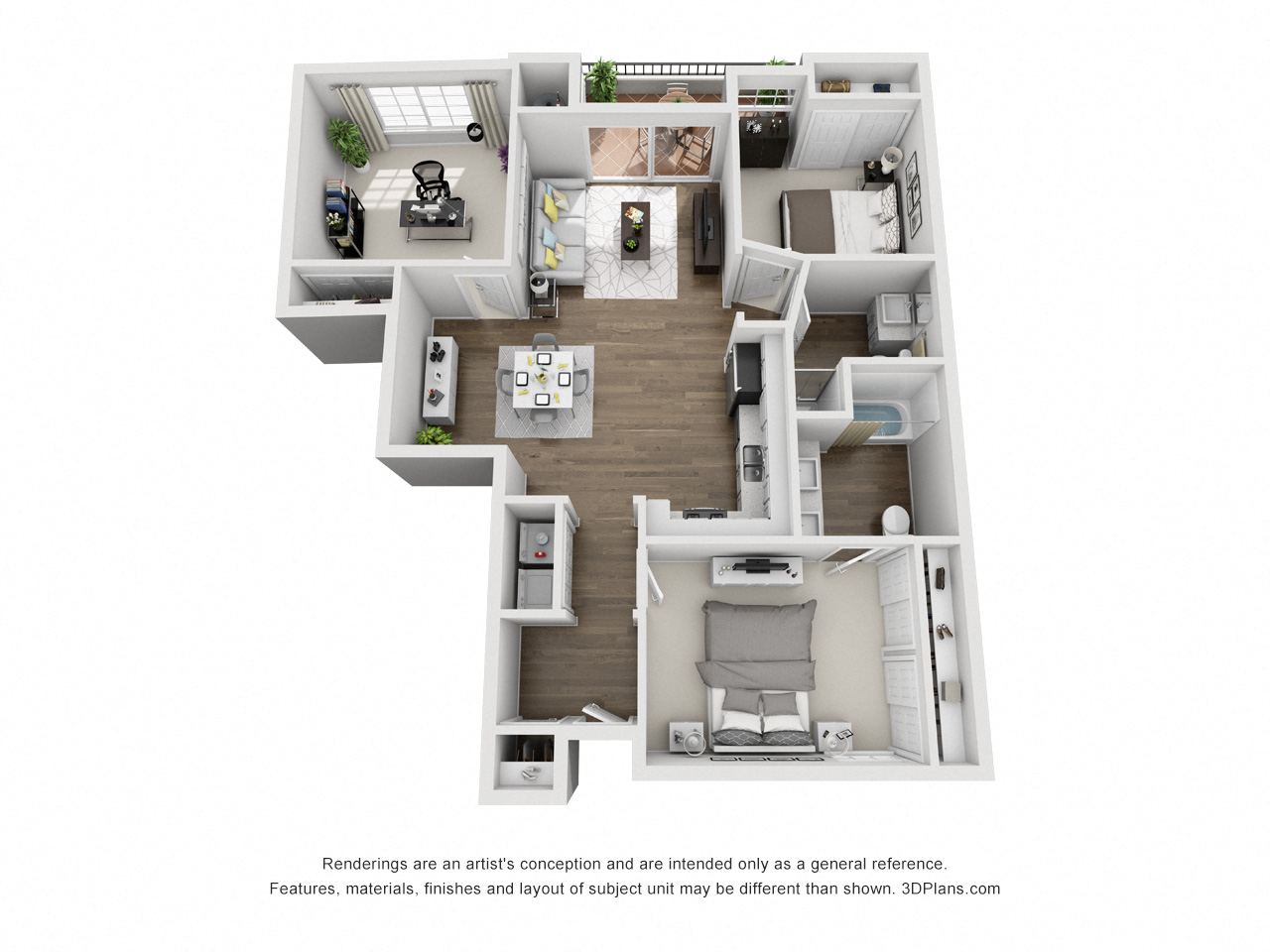 Unit B Floor Plan at Madison Toluca, North Hollywood