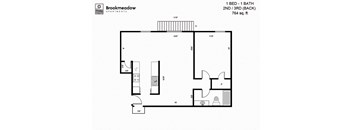 1 Bed, 1 Bath - 828 sq ft