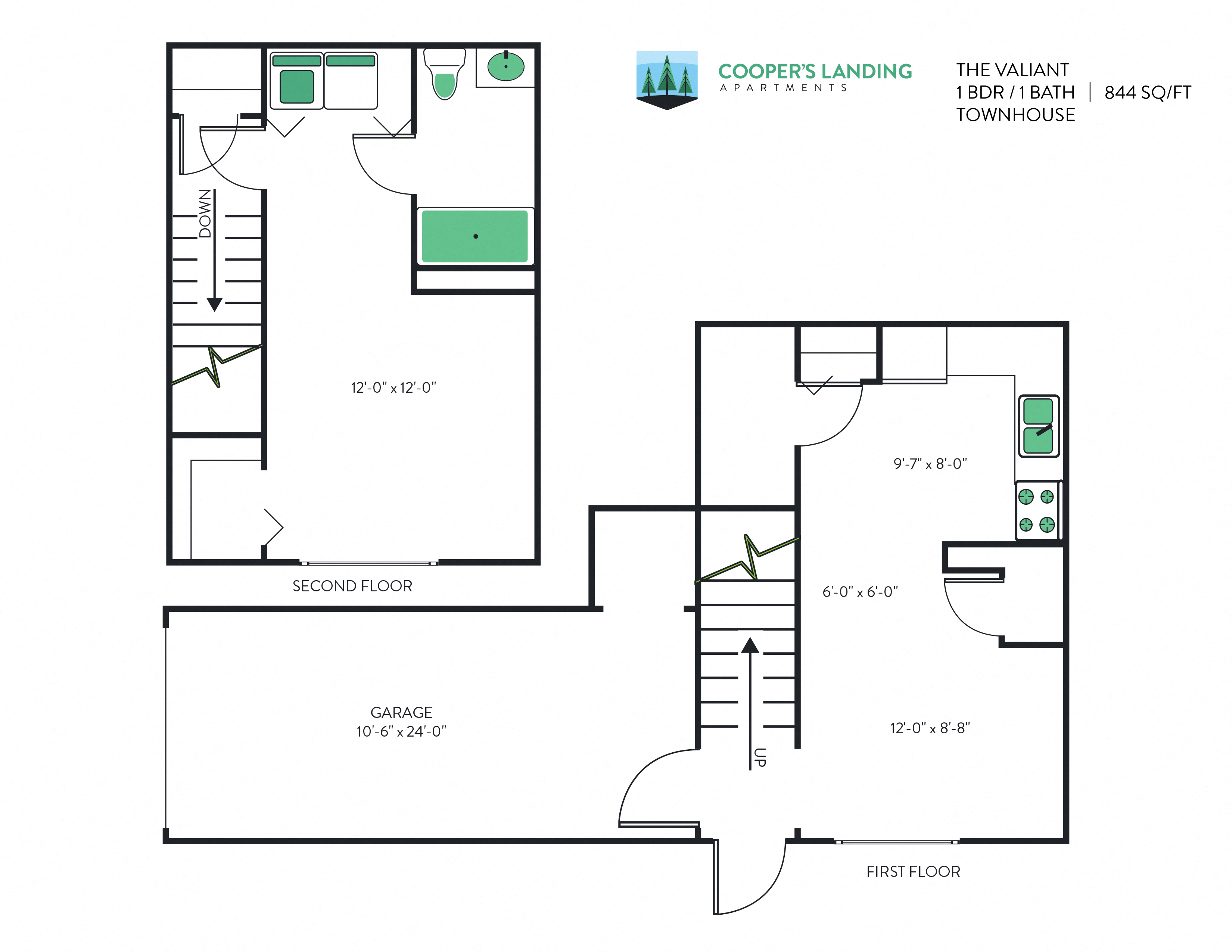 1 Bed, 1 Bath Loft - 884 sq ft