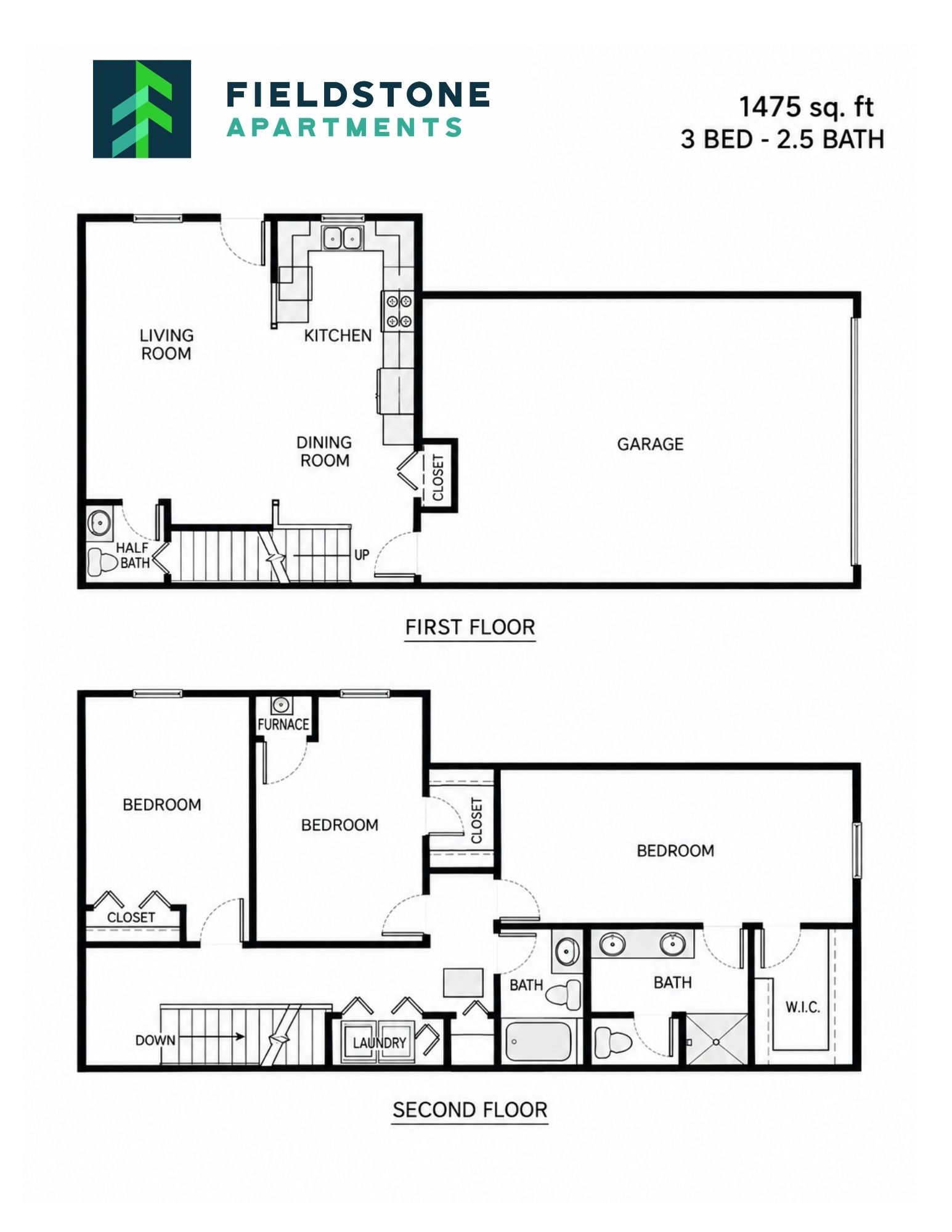 3 Bed, 2.5 Bath - 1,475 sq ft