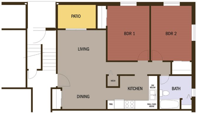 Eco 2 Bedroom 1 Bath Eco 2 Bedroom 1 Bath at Johnson Med Center Apartments, Kansas, 66103