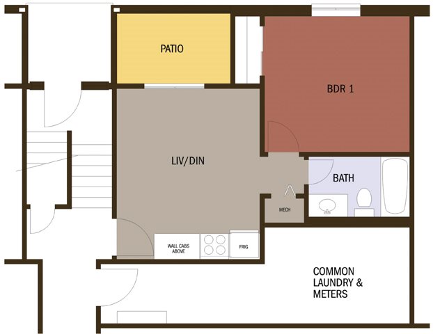 Eco Small 1 Bedroom 1 Bath Floor plan Eco Small 1 Bedroom 1 Bath Floor plan at Johnson Med Center Apartments, Kansas City
