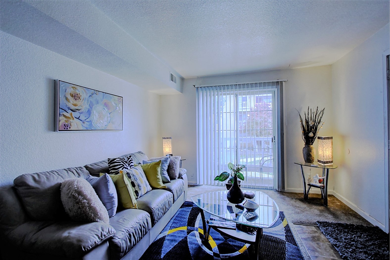 Image of carpeted room and furniture