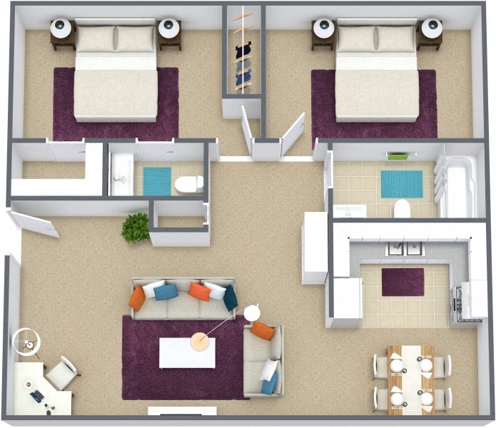 two bedroom floor plan