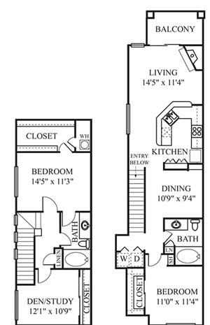 Athena Floor Plan Athena Floor Plan | 2 Bed 2 Bath Apartments For Rent In Scottsdale AZ | The Catherine Townhomes