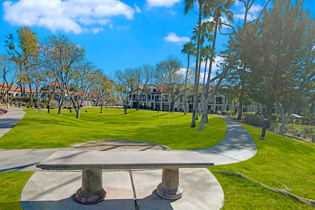 Walkway with Bench  | The Catherine Townhomes in Scottsdale