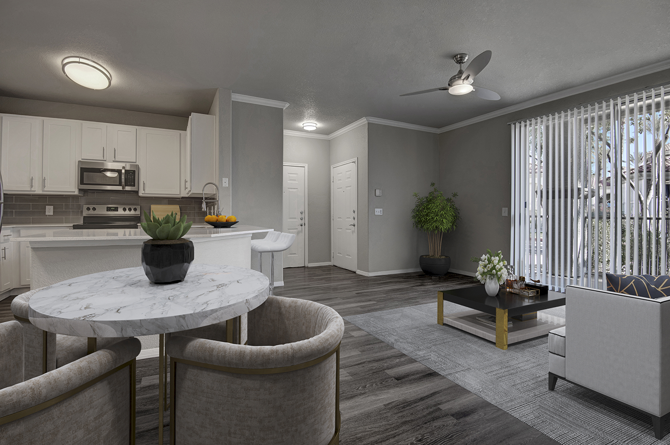 Kitchen Dining and Living Area | Townhomes in Scottsdale | The Catherine Townhomes in Scottsdale