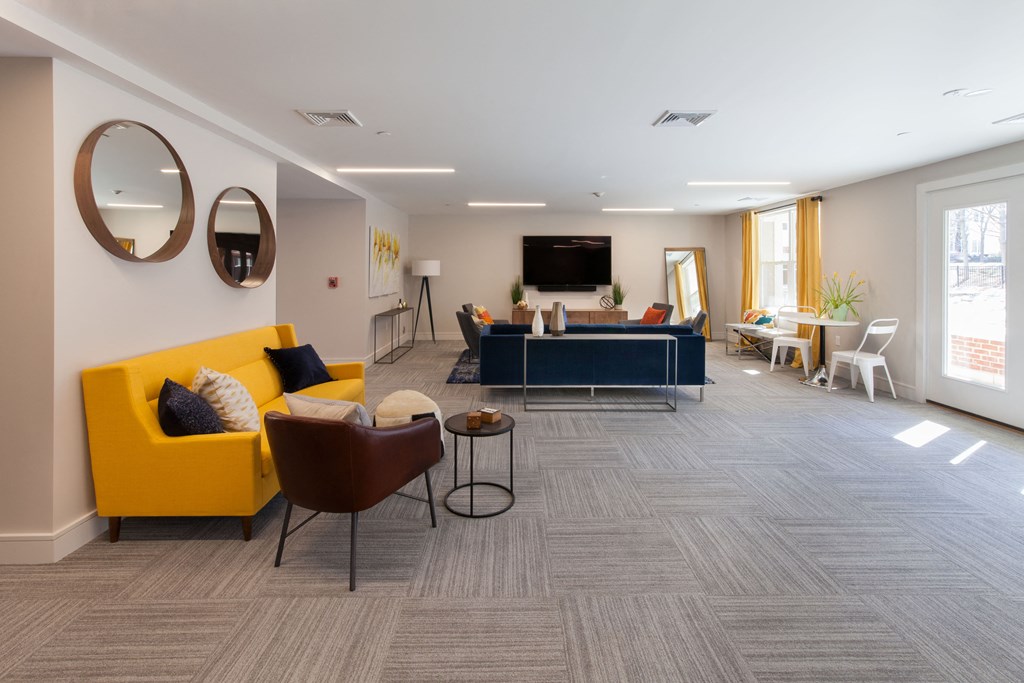 Contemporary clubhouse with comfortable seating