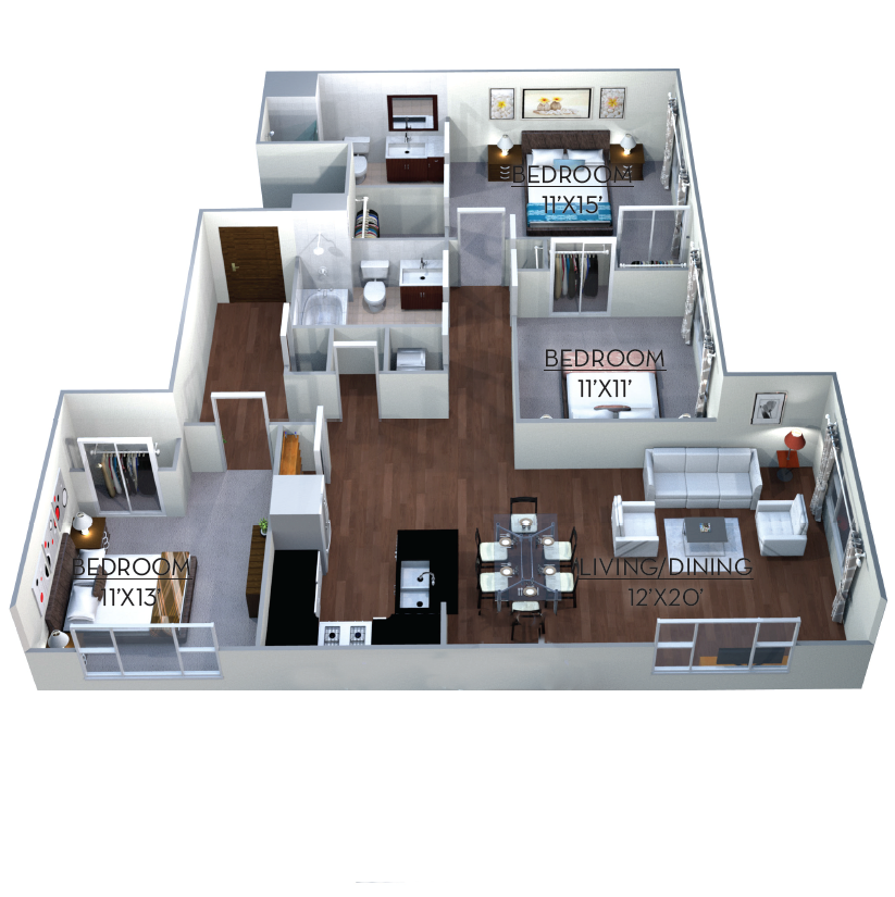 Linea C1 Floorplan at Linea Cambridge , MA