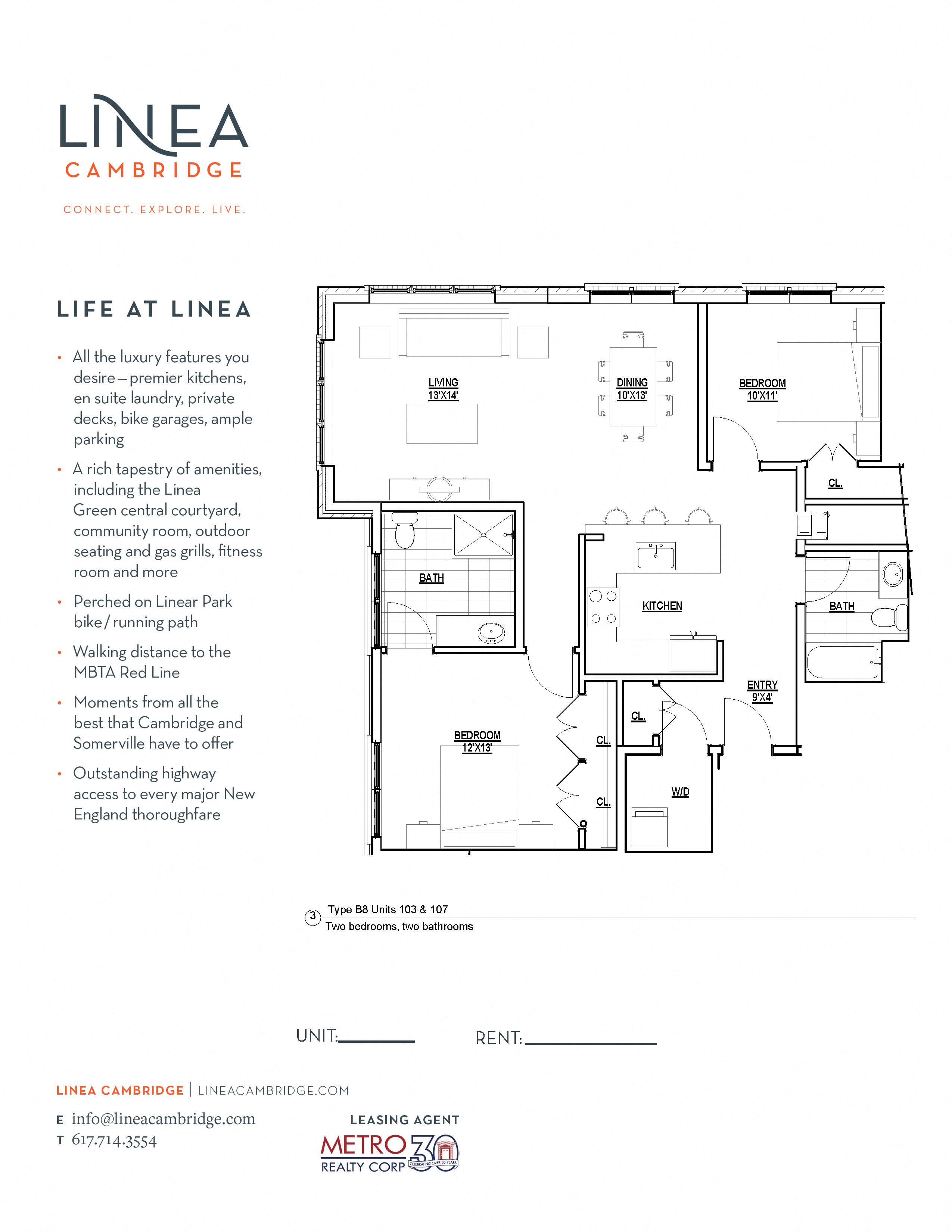 Floorplan at Linea Cambridge, 02140