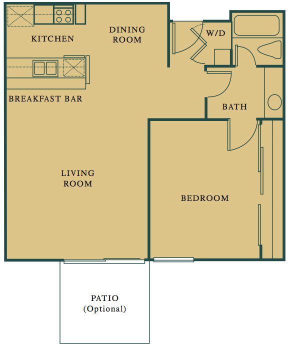 1 Bed 1 Bath The Olive Floorplan 1 Bed 1 Bath The Olive Floorplan at Hills at Hacienda Heights, Hacienda Heights, CA, 91745
