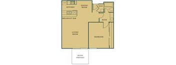 1 Bed 1 Bath The Citrus Floorplan at Hills at Hacienda Heights, Hacienda Heights, CA, 91745