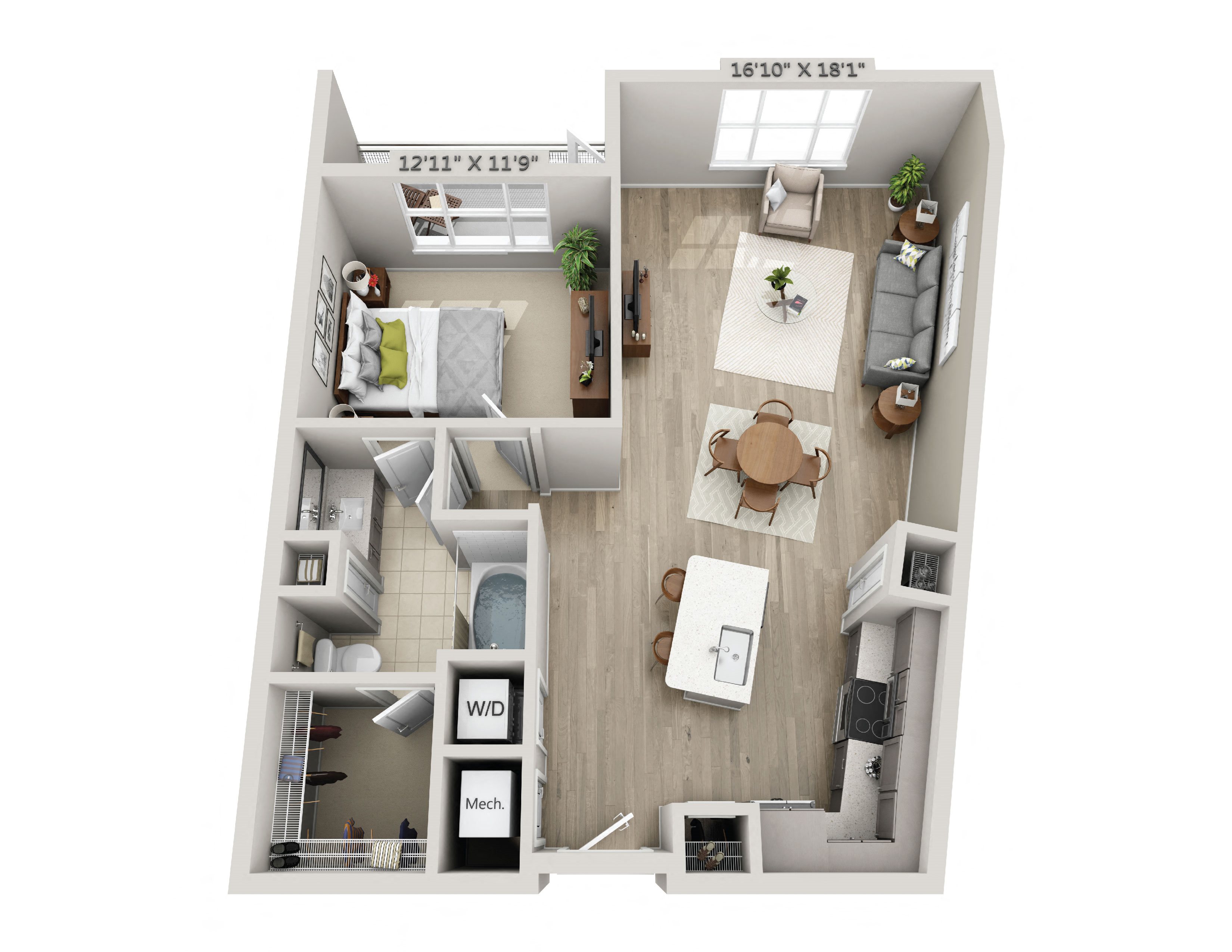 1 BEDROOM / 1 BATHROOM