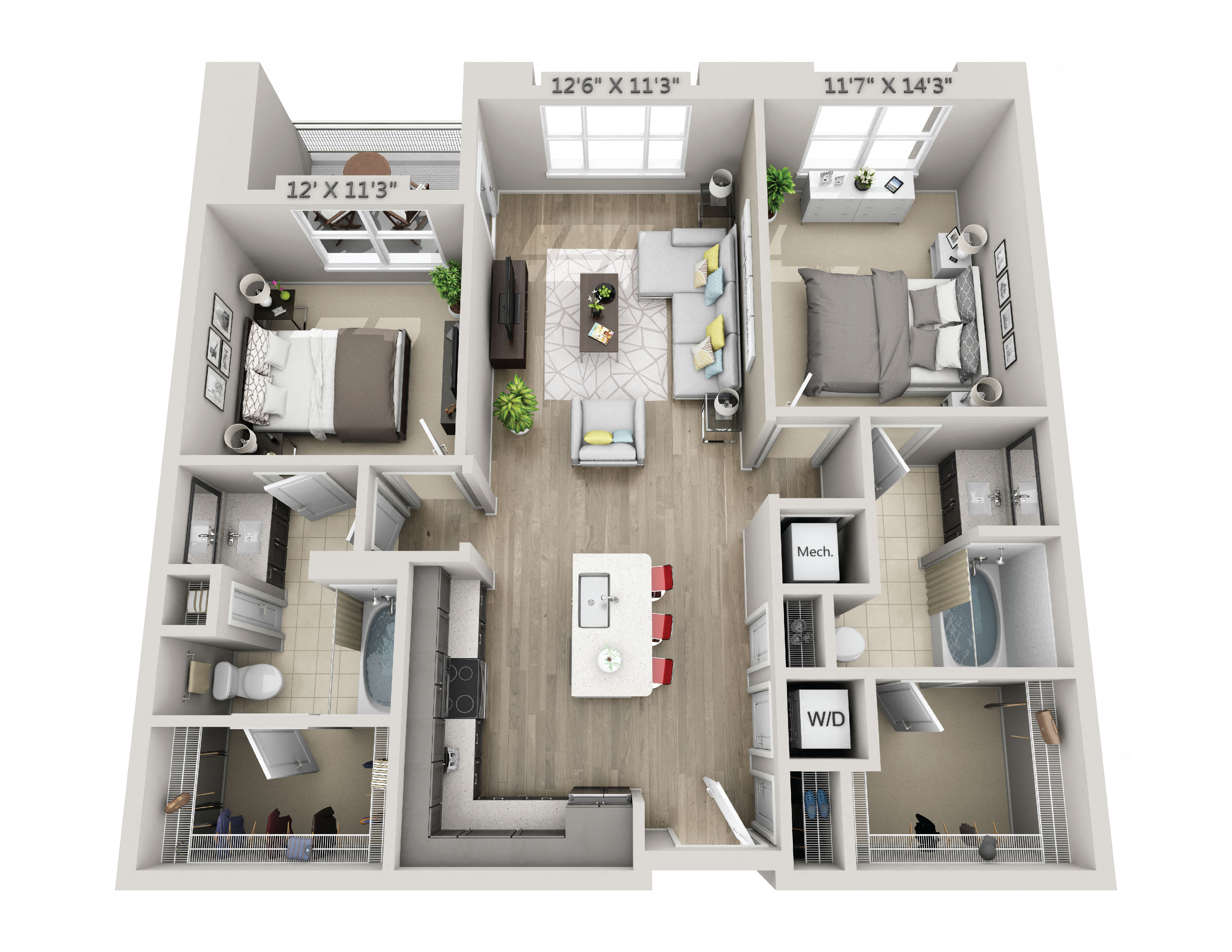 C1b 2 Bedroom 2 Bath