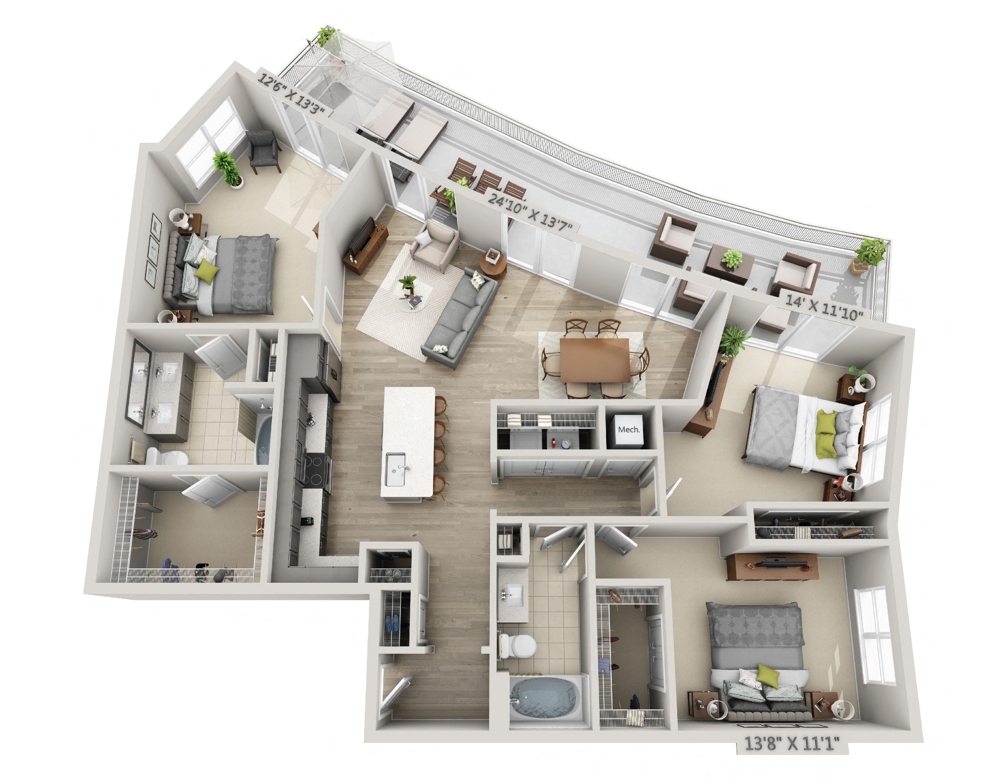 D5b 3 Bedroom 2 Bath