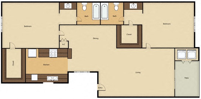 2BR, 2BTH - D