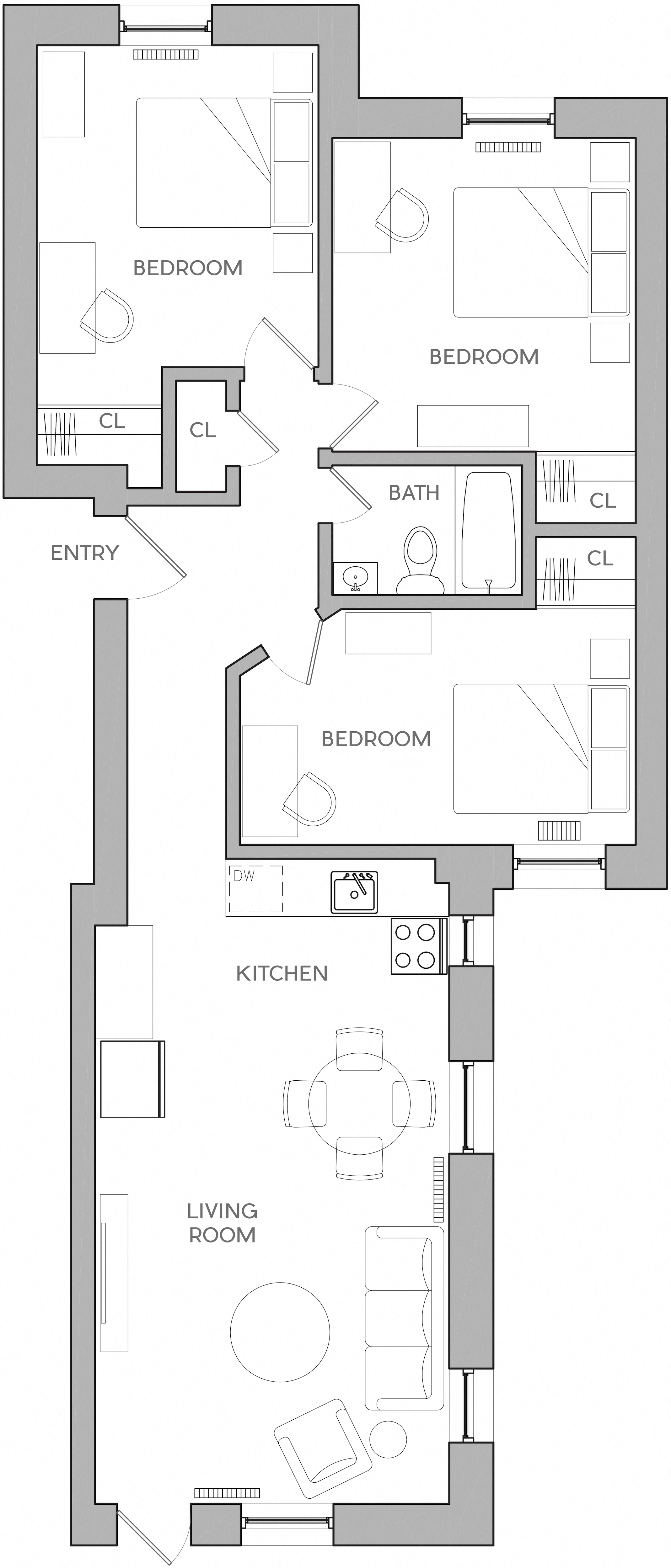 3 BR F Floorplan