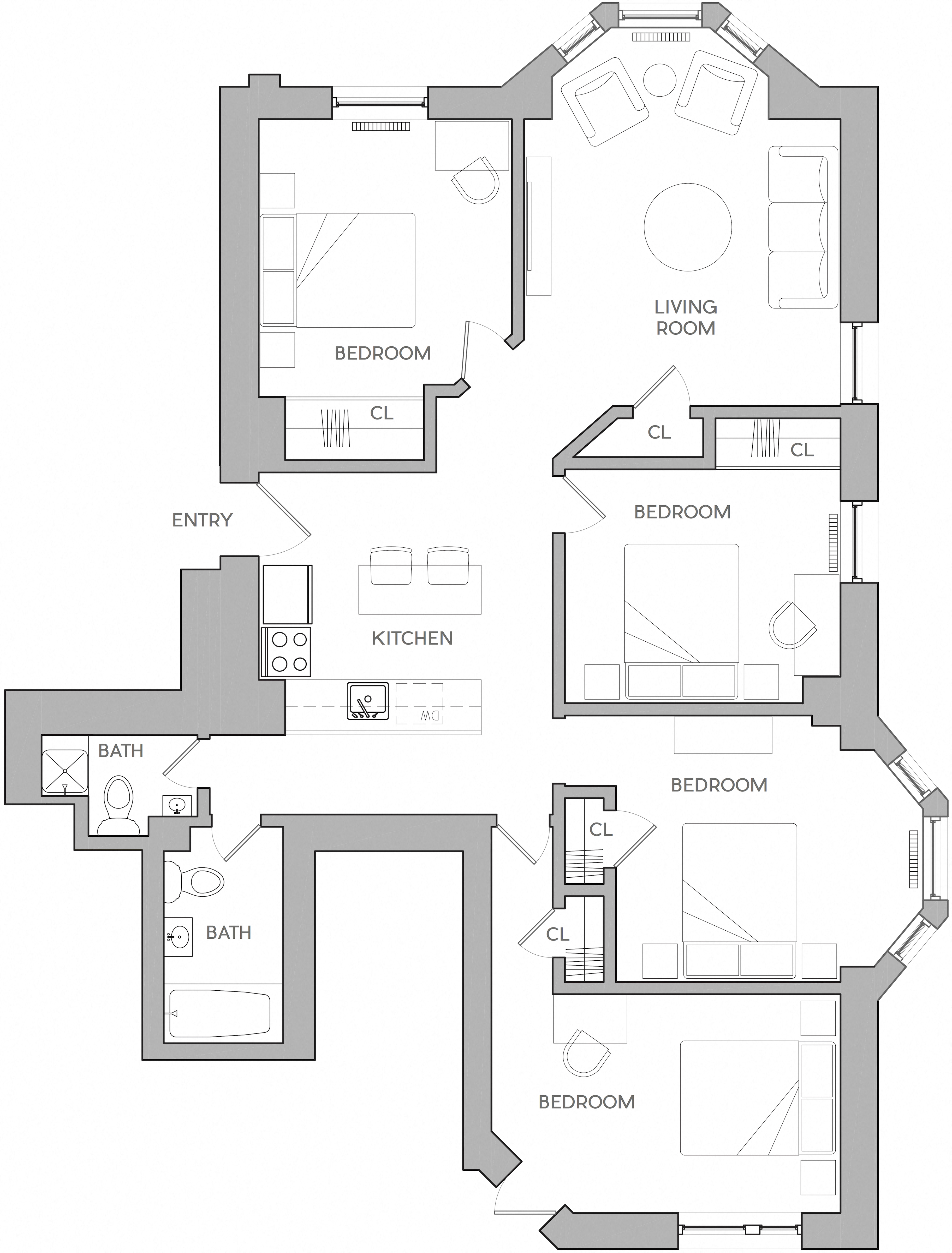 4 BR A Floorplan