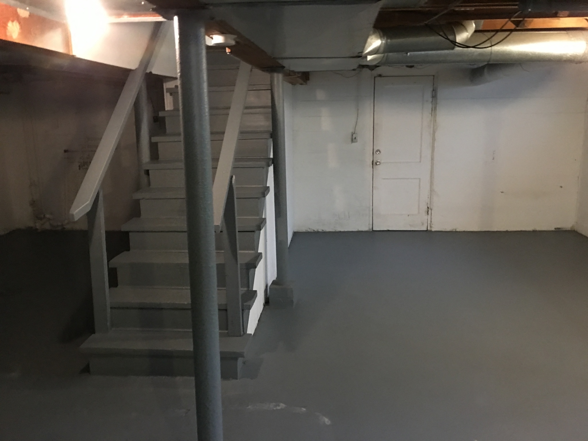 the stairway up to the second floor of the building