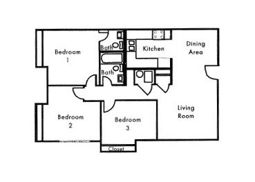 3 Bed 1.5 Bath