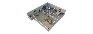 1 Bedroom Floorplan at Regents Court - Westland, MI