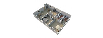 2 Bedroom 2 Bathroom Floorplan at Regents Court - Westland, MI