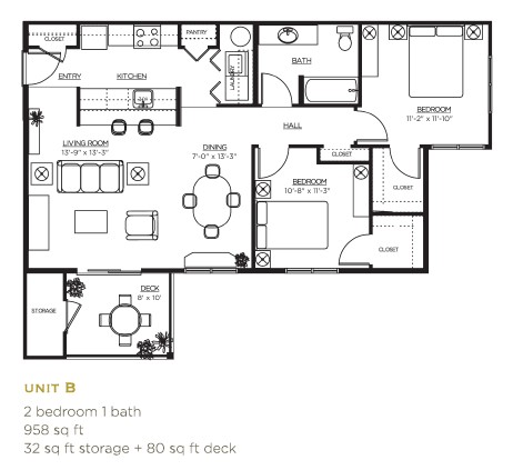 2 Bed 1 Bath