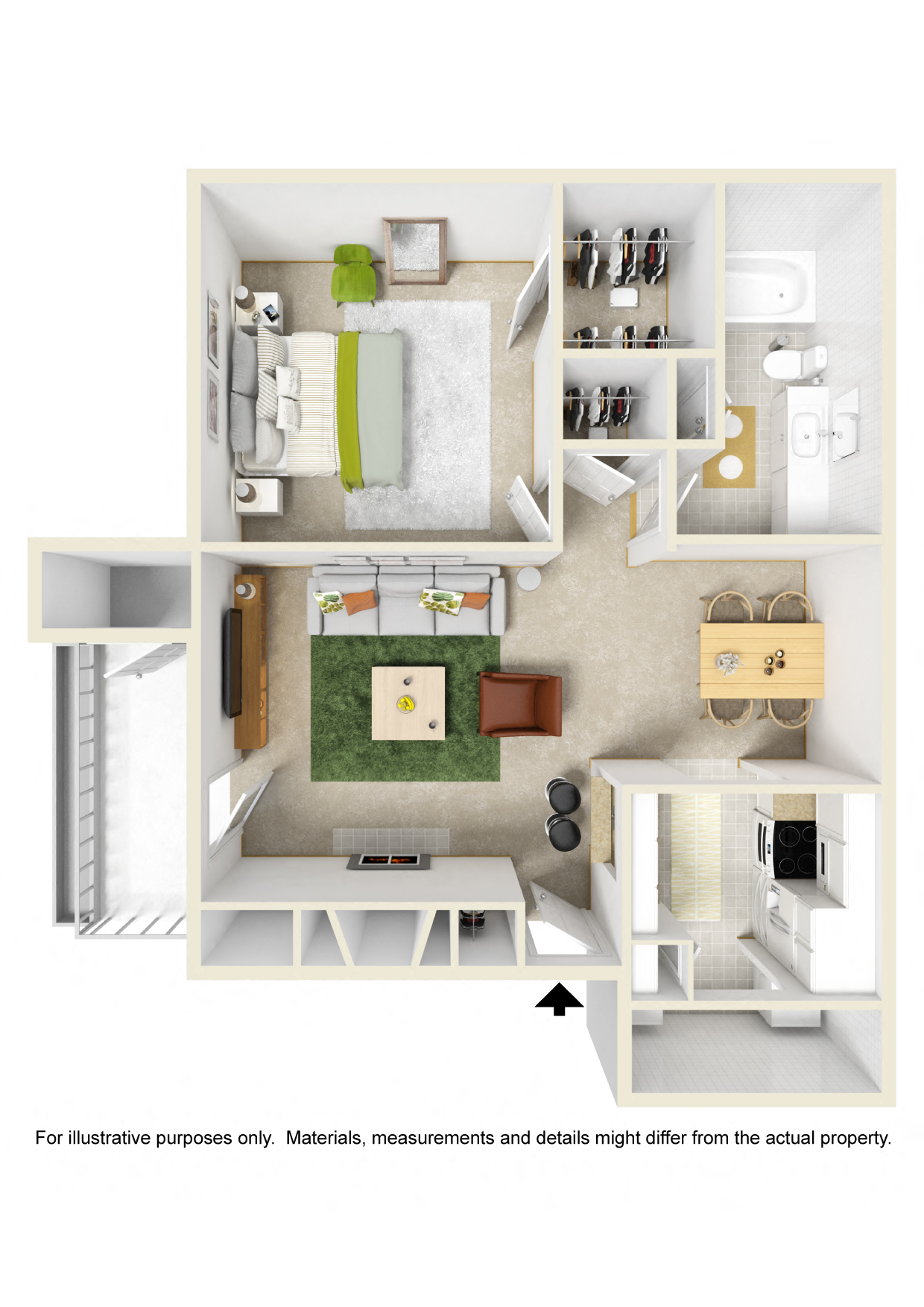 1 Bed (Patio or Sunroom)