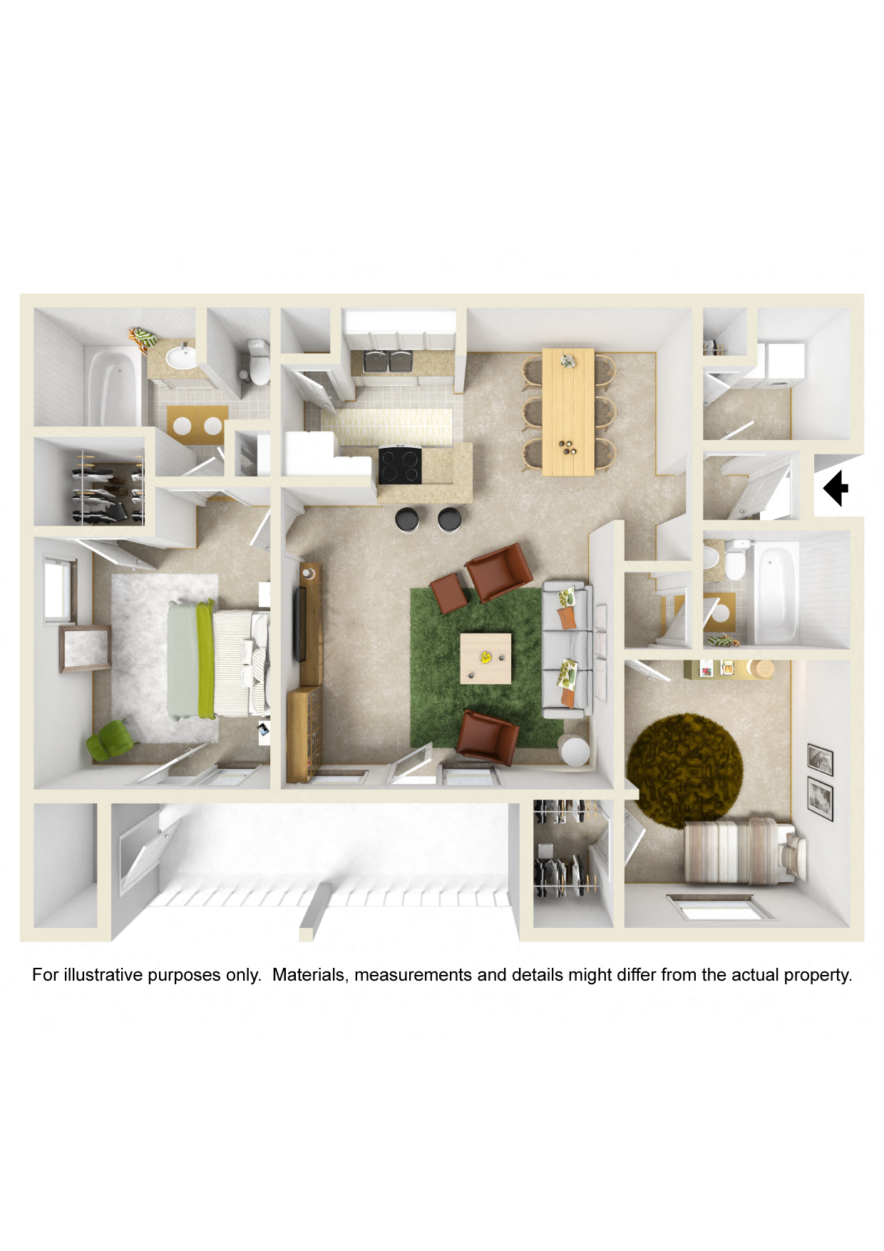 Large Two Bed Two Bath