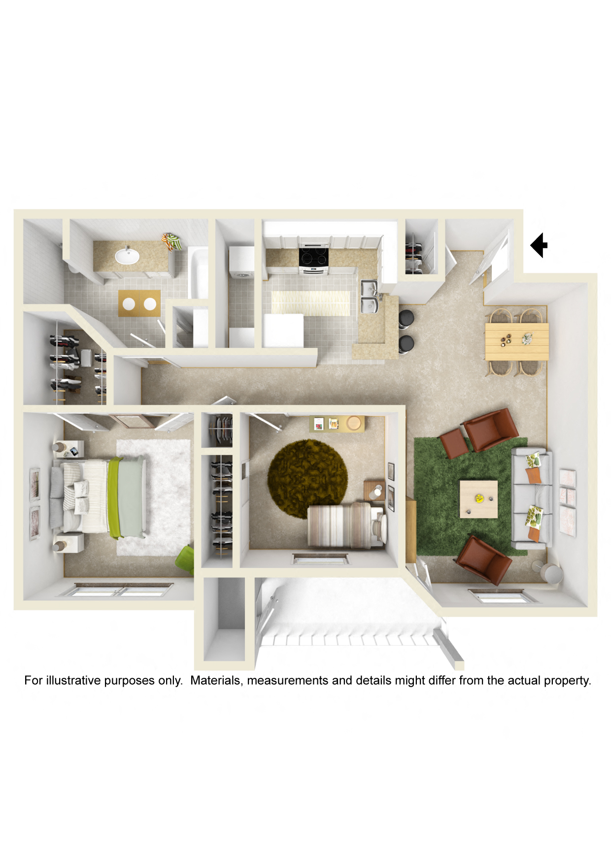 Medium Two Bed One Bath