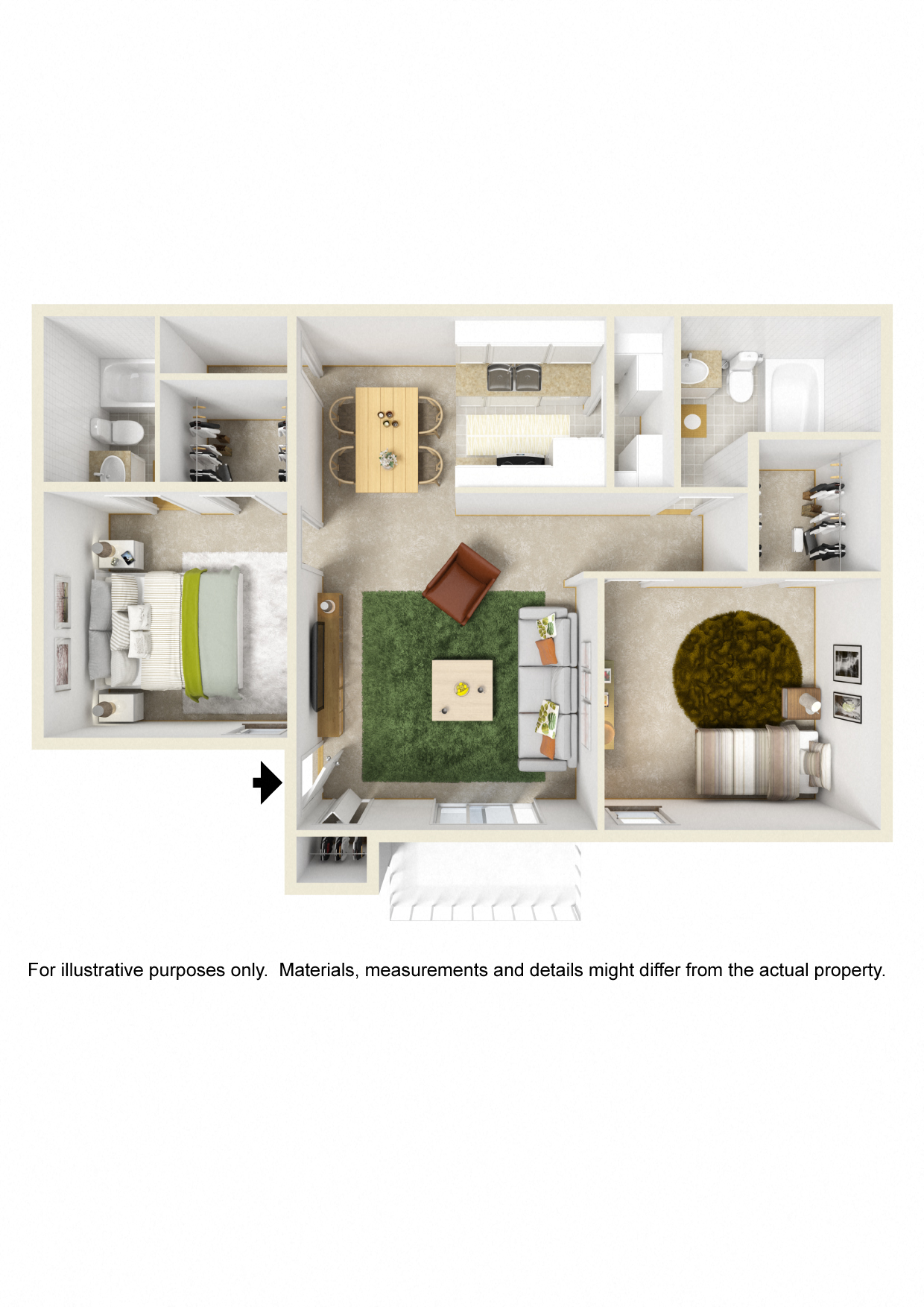 2 Bed 2 Bath with Optional WD Connections