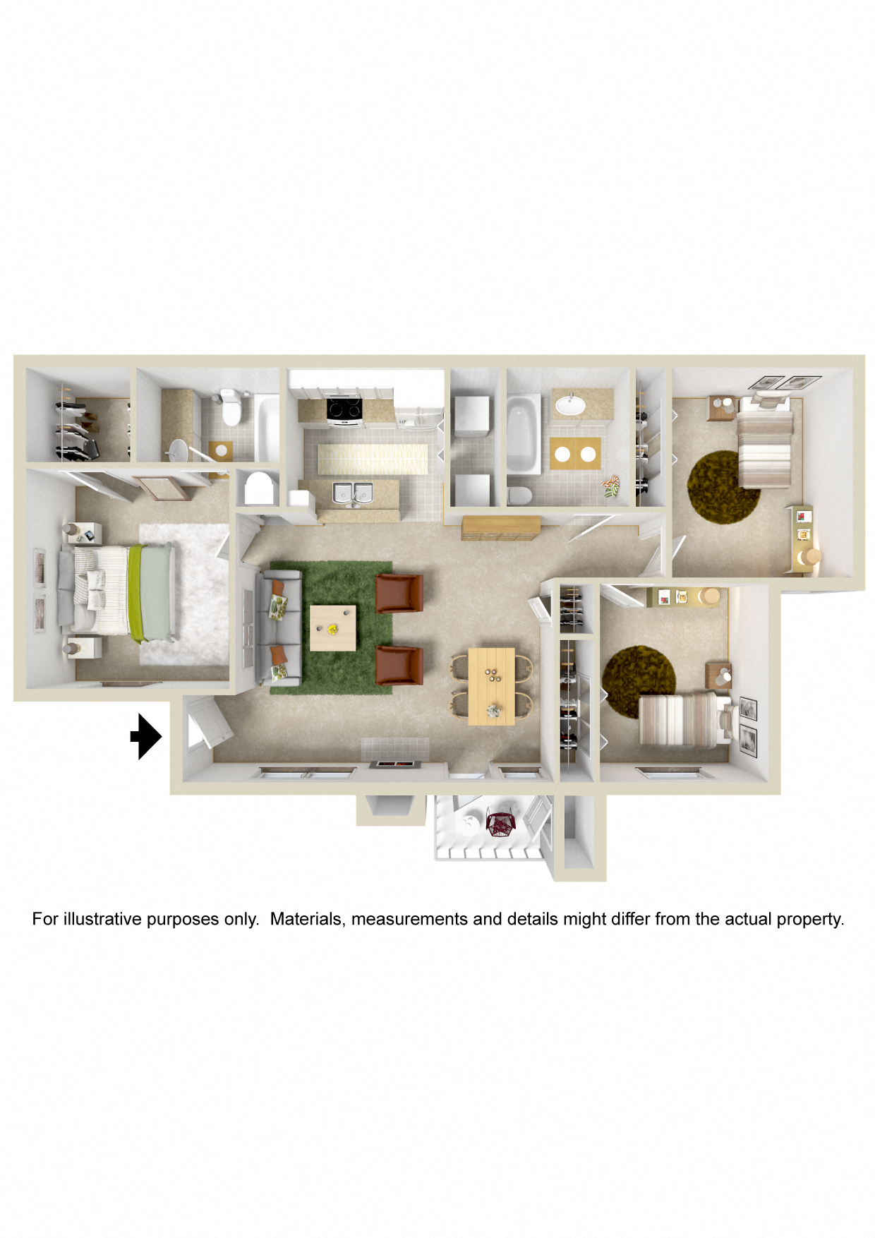 3 Bed 2 Bath (Fireplace/Vaulted Ceiling Optional)