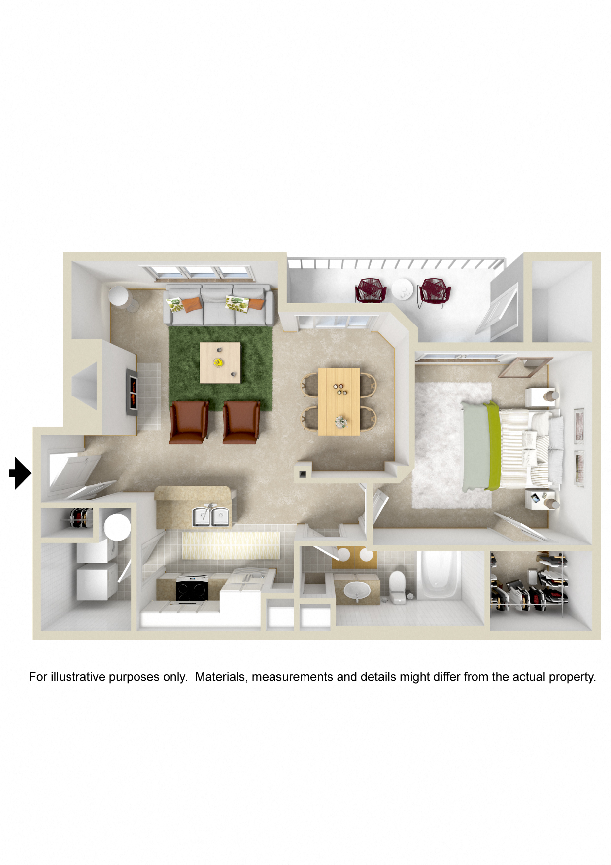 LARGE 1 BEDROOM/1 BATH