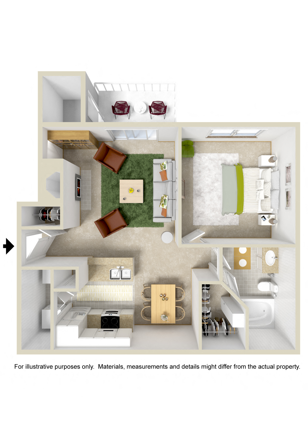 SMALL 1 BEDROOM/1 BATH