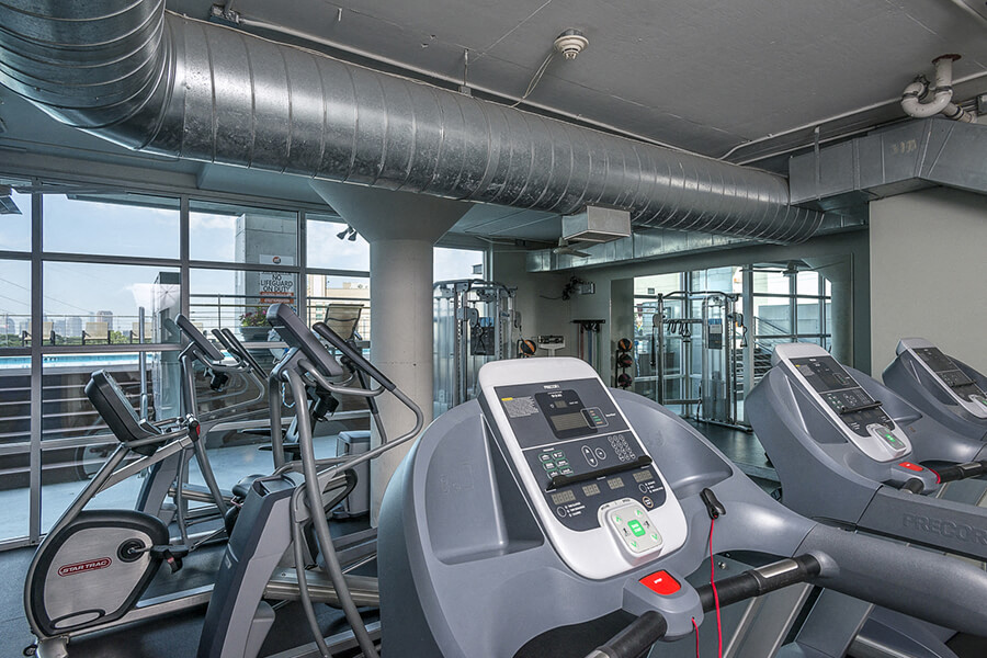 Treadmill at The Lofts at Mockingbird Station Apartments in Mockingbird Station Dallas