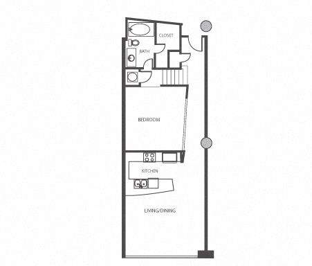 Floor Plan 416 at The Lofts at Mockingbird Station Apartments in Dallas