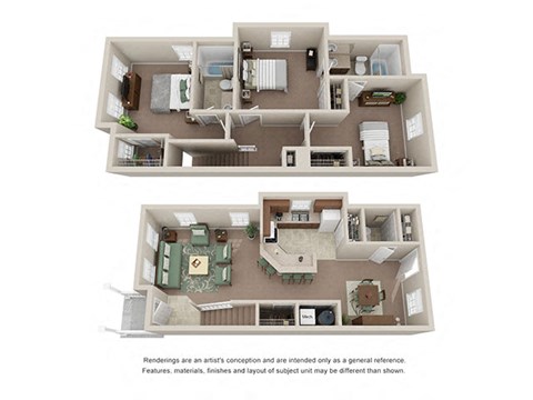 3 bedroom 2 bathroom townhome at Ashley Midtown in Savannah, Georgia
