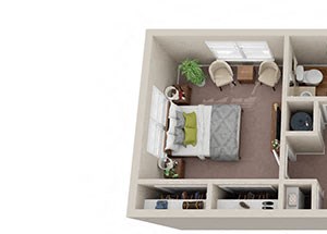 2x 1.5 Floor Plan 2 Bedroom 1.5 bathroom floor plan at Park Place in Birmingham, Alabama