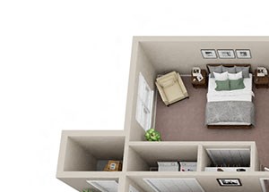 3x2 Floor Plan 3 Bedroom 2 Bathroom floor plan at Park Place in Birmingham, Alabama