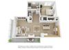 1x1 Floor Plan 1 bedroom 1 bathroom floor plan at Villages a Curtis Park in Denver, Colorado