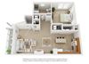 1x1 Floor Plan 1 bedroom 1 bathroom floor plan at Villages a Curtis Park in Denver, Colorado