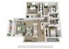 3x2 Floor Plan 3 bedroom 2 bathroom floor plan at Villaes at Curtis Park in Denver, Colorado
