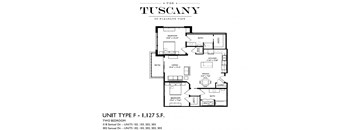 Unit F Floor Plan at The Tuscany on Pleasant View, Wisconsin