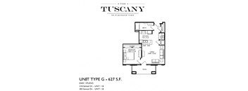 Unit G Floor Plan at The Tuscany on Pleasant View, Wisconsin, 53717
