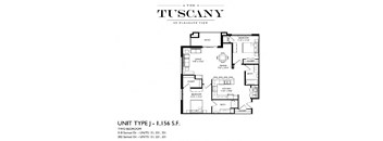 Unit J Floor Plan at The Tuscany on Pleasant View, Madison, WI